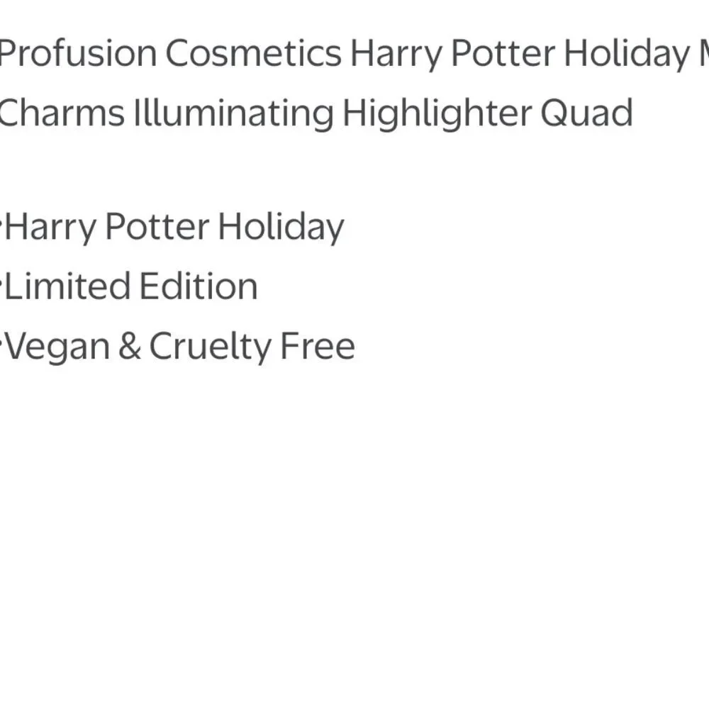 Profusion Cosmetics Harry Potter Holiday Magical Charms Illuminating Highlighter